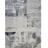 Diana Arc Lines Cream Blue Modern Rug