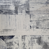 Diana Arc Lines Cream Blue Modern Rug