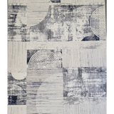Diana Arc Lines Cream Blue Modern Rug