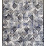 Diana Blue Black Chevron Geometric Modern Rug