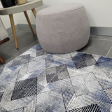 Diana Blue Black Chevron Geometric Modern Rug