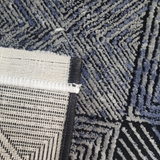 Diana Blue Black Chevron Geometric Modern Rug
