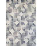 Diana Cream Blue Chevron Geometric Modern Rug