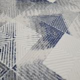 Diana Cream Blue Chevron Geometric Modern Rug