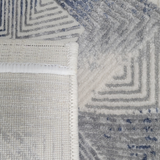 Diana Cream Blue Chevron Geometric Modern Rug