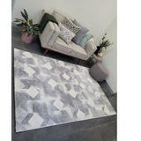 Diana Grey Chevron Geometric Modern Rug