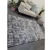 Diana Black Stripe Abstract Rug