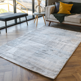 Diana Arc Lines Grey Cream Modern Rug