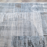 Diana Arc Lines Grey Cream Modern Rug