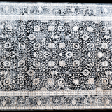 Diana Black Cream Vintage Oriental Bordered Rug
