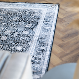 Diana Black Cream Vintage Oriental Bordered Rug