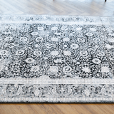 Diana Black Cream Vintage Oriental Bordered Rug