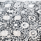 Diana Black Cream Vintage Oriental Bordered Rug