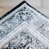 Diana Black Cream Vintage Oriental Bordered Rug