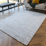 Diana Light Grey Arched Modern Textured Rug