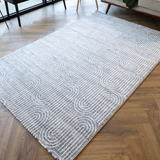 Diana Light Grey Arched Modern Textured Rug