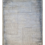 Diana Light Grey and Cream Distressed Geometric Lines Rug