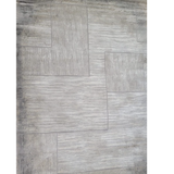 Diana Light Grey and Cream Distressed Geometric Lines Rug