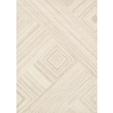 Isla Ivory Beige Diamond Geometric Wool Rug