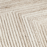 Isla Ivory Beige Diamond Geometric Wool Rug
