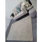 Evie Blue Handwoven Braided Wool Blend Rug