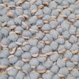 Evie Blue Handwoven Braided Wool Blend Rug