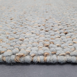 Evie Blue Handwoven Braided Wool Blend Rug
