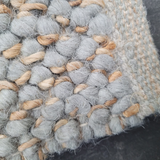 Evie Blue Handwoven Braided Wool Blend Rug