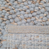 Evie Blue Handwoven Braided Wool Blend Rug