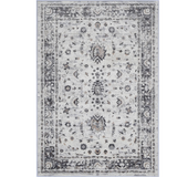 Eliza Ivory Beige Grey Oriental Bordered Rug