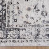 Eliza Ivory Beige Grey Oriental Bordered Rug
