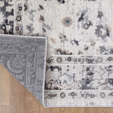 Eliza Ivory Beige Grey Oriental Bordered Rug