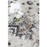 Eliza Ivory Beige Grey Oriental Bordered Rug