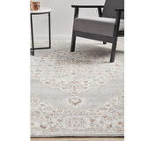 Emira Beige Grey Floral Medallion Rug