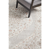 Emira Beige Grey Floral Medallion Rug