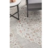 Emira Beige Grey Floral Medallion Rug