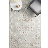 Emira Beige Grey Floral Medallion Rug