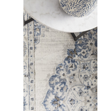 Emira Blue Off White Cornflower Medallion Rug