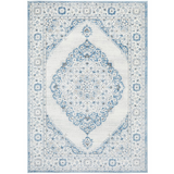 Emira Blue Off White Cornflower Medallion Rug