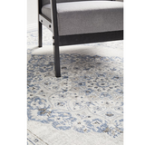 Emira Blue Off White Cornflower Medallion Rug