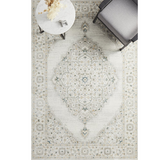 Emira Green Off White Ornate Medallion Rug
