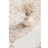 Emira Peach Ivory Ornate Floral Rug