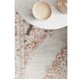 Emira Peach Ivory Ornate Floral Rug