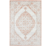 Emira Peach Ivory Ornate Floral Rug