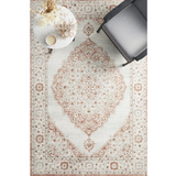 Emira Peach Ivory Ornate Floral Rug