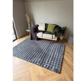 Poppy Charcoal Grey Bubble Shaggy Rug