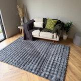 Poppy Charcoal Grey Bubble Shaggy Rug