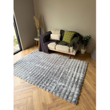 Poppy Silver Bubble Shaggy Rug
