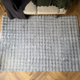 Poppy Silver Bubble Shaggy Rug