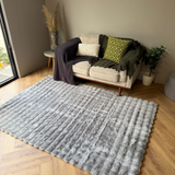 Poppy Silver Bubble Shaggy Rug